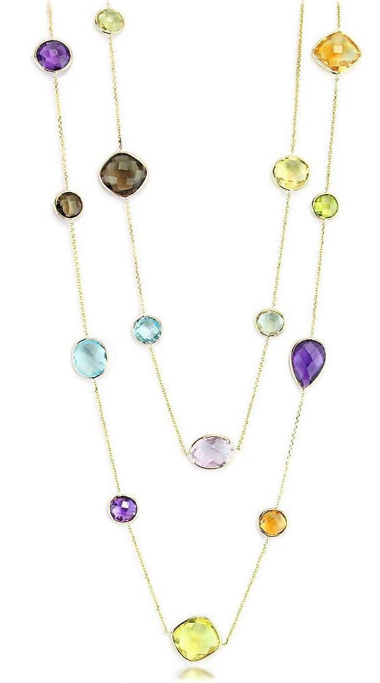multi stone gold necklace